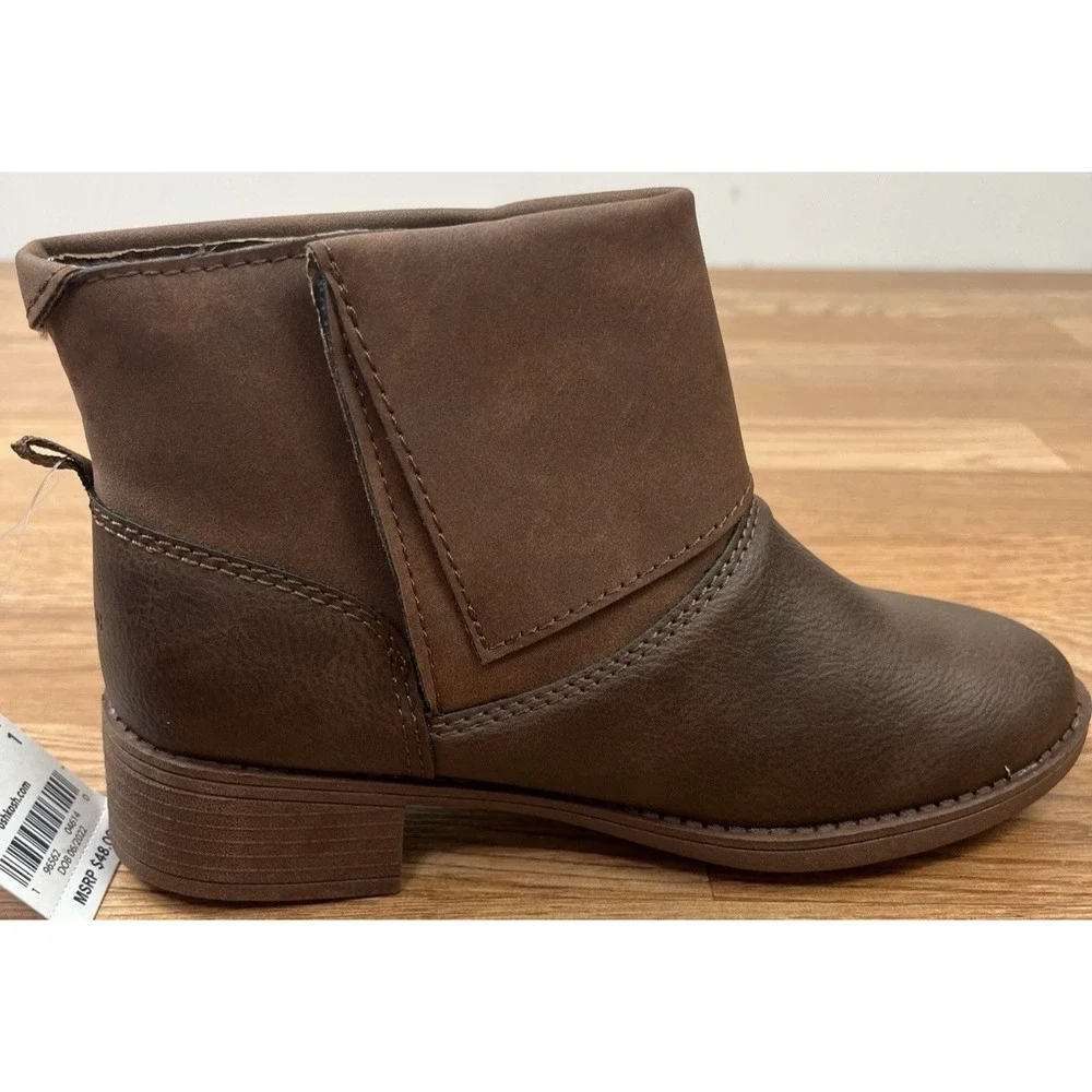 OshKosh B'gosh Youth Girls Size 1 Flip Ankle Boots in Chocolate NEW
